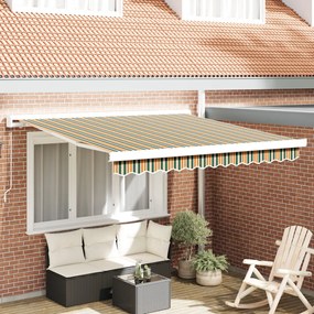 Kézi Teleszkópos Napernyő Zöld és Sárga 300x250 cm