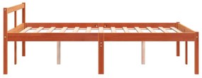 viaszbarna tömör fenyőfa időseknek való ágy 135 x 190 cm