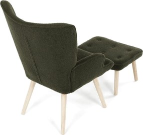 Relaxační křeslo, zelená, látka bouclé, AK-319 GRN2