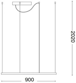 Ideal Lux - kábelre függesztett LED csillár ORACLE SLIM LED/53W/230V 3000K 90x90 cm fekete