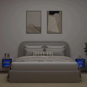 2 db fekete fali TV-szekrény LED-világítással 30 x 28,5 x 30 cm