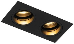 Okos süllyesztett spotlámpa fekete téglalap alakú állítható 2 WiFi GU10-zel - Chuck