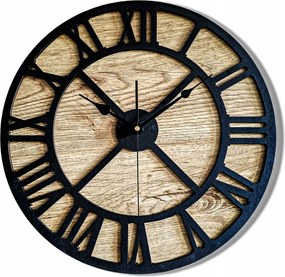 Nagy,modern Falióra, Fa, Római Számok,loft, NAPPALIBA,60 cm