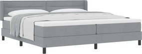 vidaXL Boxrugós ágy matracmal Világosszürke 200 x 200 cm Poliészter