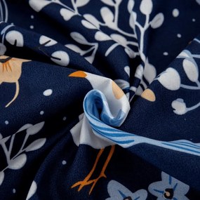 Mikroszálas lepedő DENIM BIRDS kék 180x200 cm