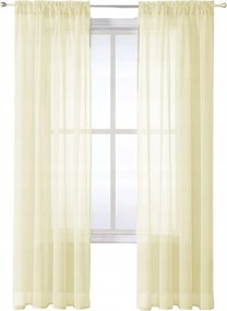 Miulee Függöny 140x280 2db fátyol áttetsző könnyű világossárga