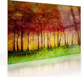 Kép - Lombhullató erdő festménye (üvegen) (70x50 cm)
