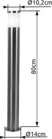 Globo 32016 Kültéri álló inox, müanyag fehér, csíkos, 1xE27 60W IP44