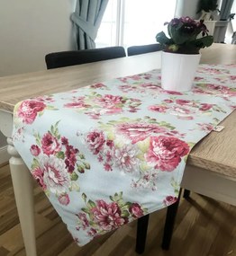 Rózsás vintage asztali futó