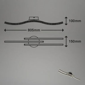 Brilo - LED Mennyezeti lámpa LED/19W/230V 3000K fekete