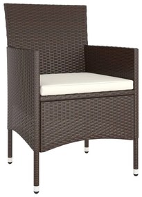 vidaXL 5 részes barna polyrattan kerti étkezőgarnitúra