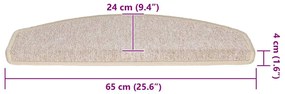 30 db tópszínű lépcsőszőnyeg 65x24x4 cm