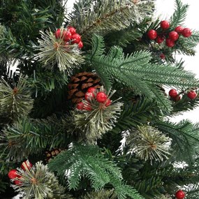 Zöld karácsonyfa fenyőtobozokkal 225 cm