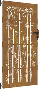 vidaXL bambuszmintás corten acél kerti kapu 85 x 200 cm
