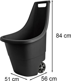 Easy go breeze műanyag kerti talicska 50l fekete