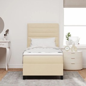Box Spring Ágy Matraccal Bézs Egyszemélyes Szövet