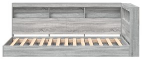 Könyveságy Szürke Sonoma 90x190 cm Mérnöki Fa