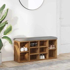 kézműves tölgy szerelt fa cipőtároló pad 102x32x50 cm