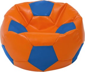 Baby Ball babzsákfotel - műbőr - narancssárga/kék - 70 liter