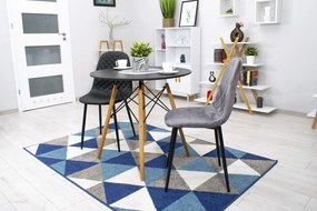 AKCIÓ Sötétszürke bársonyszék ASTI fekete lábakkal II. osztály