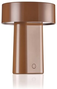 Konyakbarna műanyag LED asztali lámpa (magasság 18 cm) Oblong – Zone