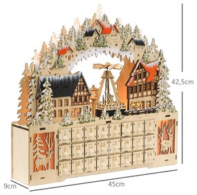 Adventi naptár 24 fiókos, LED-fényekkel