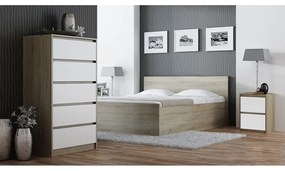 Odell K2 MIX éjjeliszekrény, sonoma-, fehér