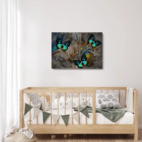 Kép - fényes pillangók képben (üvegen) (70x50 cm)
