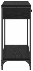 vidaXL Konzolasztal fiókkal Fekete tölgy 75 x 34,5 x 75 cm Faanyag