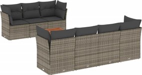 vidaXL 8 részes szürke polyrattan kerti ülőgarnitúra párnákkal