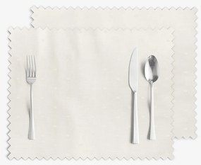 Goldea ünnepi viaszosvászon reggeliző alátét - tej színű alapon fényes négyzetek - 2db 30 x 40 cm