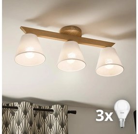 Brilagi - LED  Felületre szerelhető csillár  ANTHONY 3xE14/40W/230V tölgy/fehér