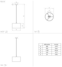 Eglo 900145 - Csillár zsinóron ZARAGOZA 1xE27/40W/230V átm. 38 cm