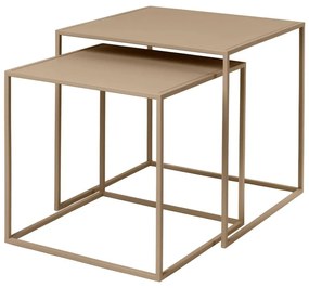 Bézs fém dohányzóasztal szett 2 db-os 40x40 cm Fera – Blomus