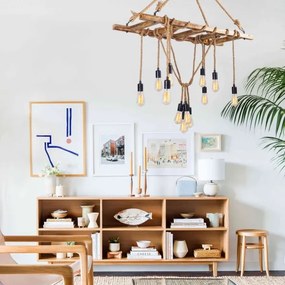 EREBOS kábelen függő csillár 12xE27/40W/230V barna