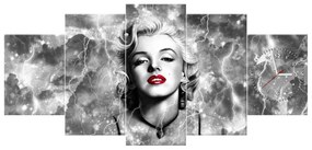 Gario Órás falikép Felvillanyozó Marilyn Monroe - 5 részes Méret: 150 x 105 cm