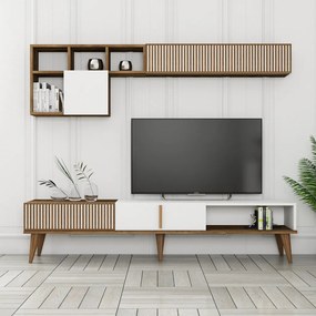 Milan TV-állvány, dió-fehér, 180 cm – TR845HCT3109
