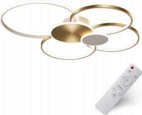 Mennyezeti Lámpa 100CM Csillár Arany Led Plafon Nappaliba 3 Szín Távirányító