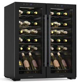 Klarstein Shiraz borhűtő, 2 hűtési zóna, LED világítás, érintéses vezérlés, szabadon álló