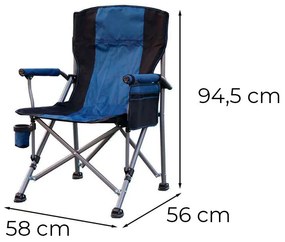 Leziter Comfort karfás horgász szék pohártartóval kék