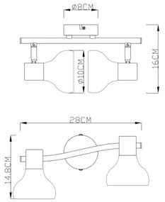 GLOBO 54921-2 - Spotlámpa LOTHAR 2xE14/40W/230V