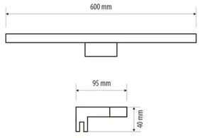 LED Fürdőszobai tükörmegvilágítás MIRROR LED/9W/230V 60 cm IP44 fényezett króm