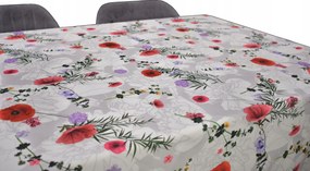 Abrosz Foltálló Szürke Fehér 140X140 CM Fehér Szürke Mezei Pipacs Virágok