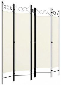 fehér 5 paneles paraván 200 x 180 cm