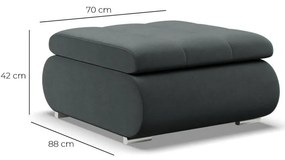 Tokio puff, bársony, szürke