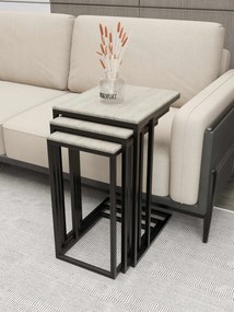 Mira dohányzóasztal, fekete-travertin, 42 cm