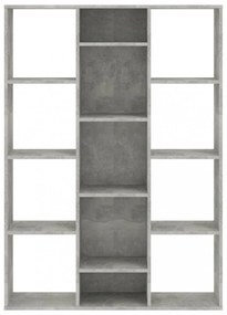 betonszürke térelválasztó/könyvszekrény 100 x 24 x 140 cm