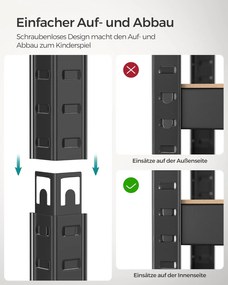 SONGMICS 2 db-os nagy teherbírású polcrendszer, 160 cm, 520 kg/polc, fekete