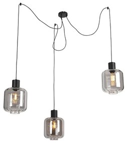 Design lógólámpa fekete füstüveggel 3-lámpás 226 cm - Qara