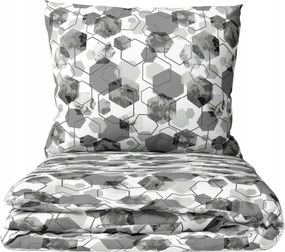 Flanel ágyneműhuzat 160cm x 200 geometria szürke flanel 100% pamut ajándék